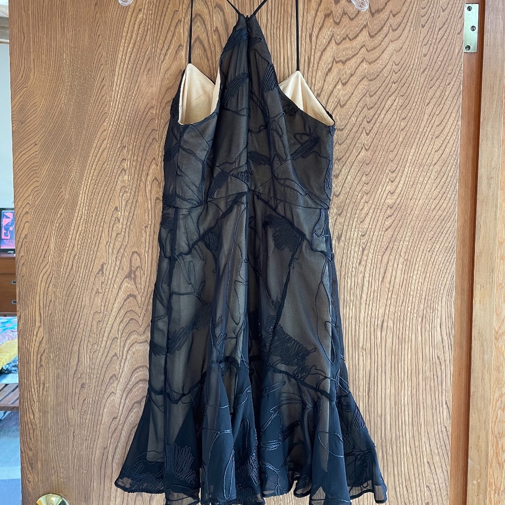 Halston Heritage Halter flirty black dress